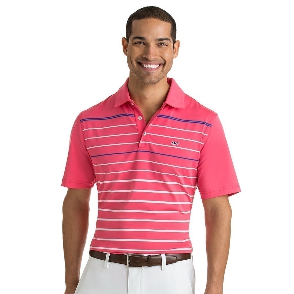Vineyard Vines Sz Lg Cashman Engineer Stripe Polo